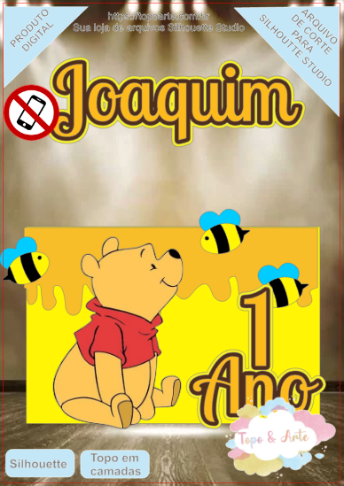 Arquivo De Corte Topo De Bolo Ursinho Pooh Topo Arte Sua Loja De