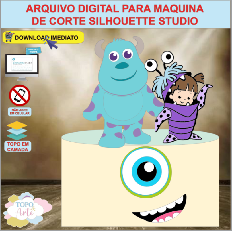 ARQUIVO de Corte Topo de Bolo Monstros S. A. - 04