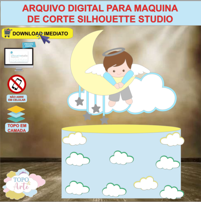 ARQUIVO de Corte Topo de Bolo Anjo Anjinho - 02