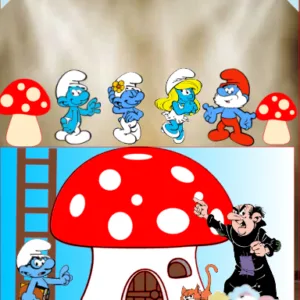 ARQUIVO de Corte Topo de Bolo Os Smurfs - 02