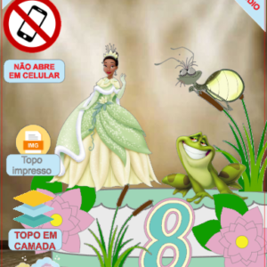 ARQUIVO de corte - Topo de bolo A Princesa e o Sapo 02