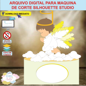 ARQUIVO de Corte Topo de Bolo Batizado Eucaristia Anjinho - 43