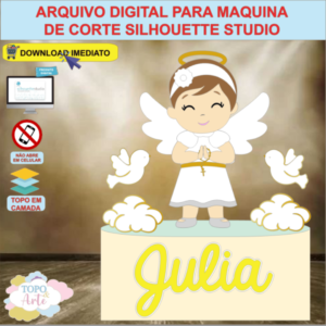 ARQUIVO de Corte Topo de Bolo Batizado Eucaristia Menina - 33