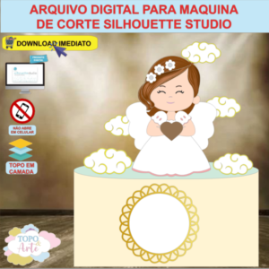 ARQUIVO de Corte Topo de Bolo Batizado Eucaristia Menina - 34