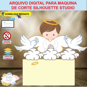 ARQUIVO de Corte Topo de Bolo Batizado Eucaristia Menino - 07