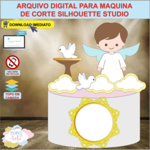 ARQUIVO de Corte Topo de Bolo Batizado Eucaristia Menino - 12