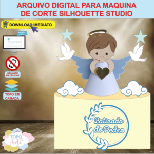 ARQUIVO de Corte Topo de Bolo Batizado Eucaristia Menino - 27