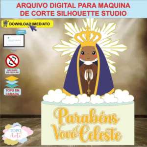 ARQUIVO de Corte Topo de Bolo Batizado Eucaristia Nossa Senhora Aparecida - 39