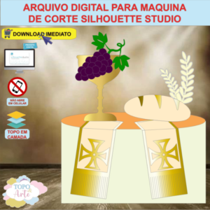 ARQUIVO de Corte Topo de Bolo Batizado Eucaristia Padre - 13