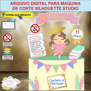 ARQUIVO de Corte Topo de Bolo ABC Formatura Menina m - 03