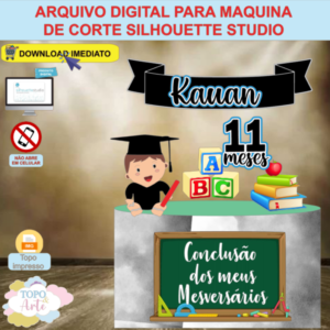 ARQUIVO de Corte Topo de Bolo ABC Formatura Mesversario Menino - 02
