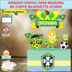 ARQUIVO de Corte Topo de Bolo Futebol Copa Menina- 01