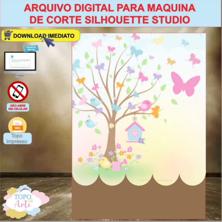 ARQUIVO de corte Card Sacola Jardim Encantado - 03