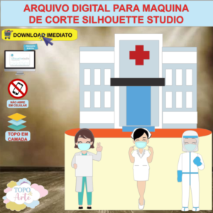 ARQUIVO de Corte Topo de Bolo Profissao Enfermagem Medicos - 05
