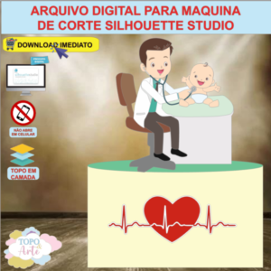 ARQUIVO de Corte Topo de Bolo Profissao Enfermagem Medicos - 06