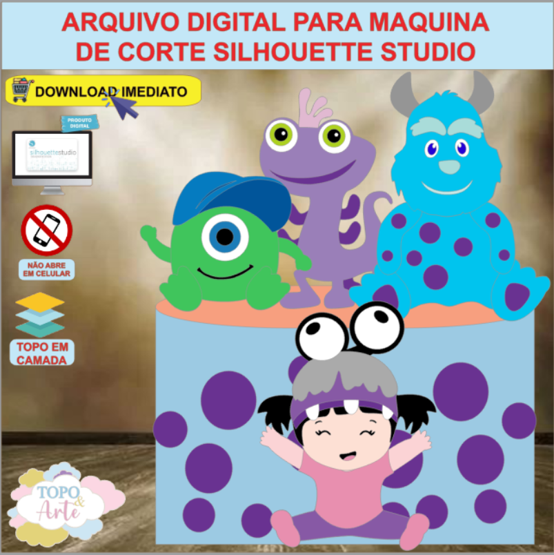 ARQUIVO de Corte Topo de Bolo Monstros S. A. - 05