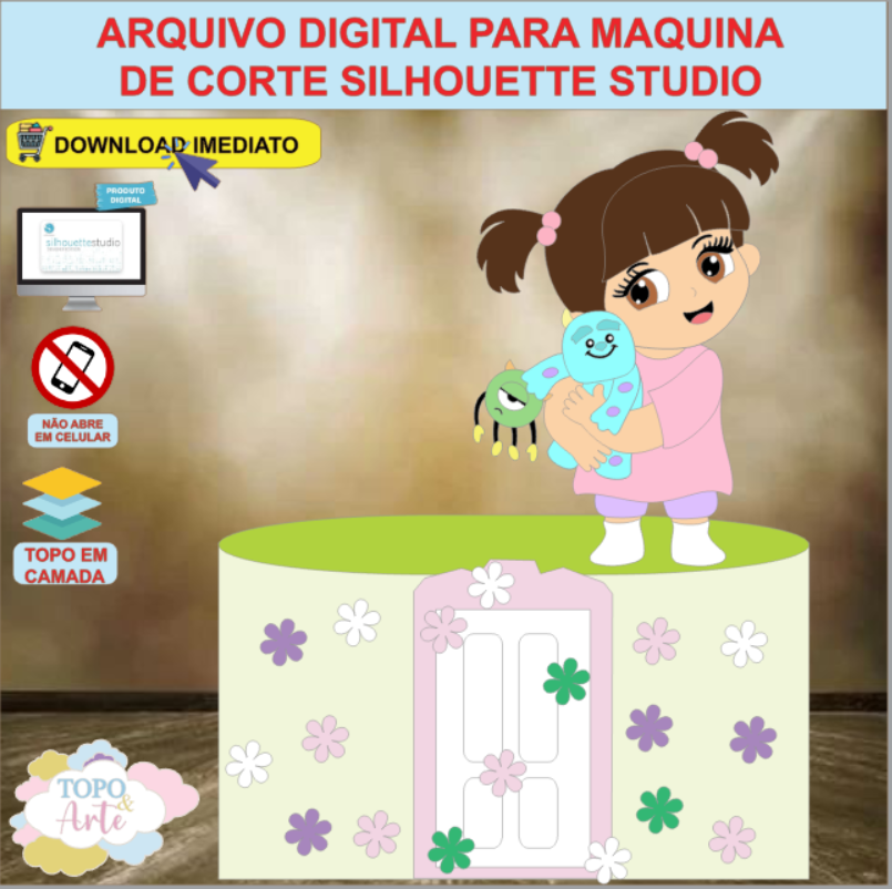 ARQUIVO de Corte Topo de Bolo Monstros S. A. - 08