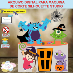 ARQUIVO de Corte Topo de Bolo Monstros S. A. no Halloween - 02
