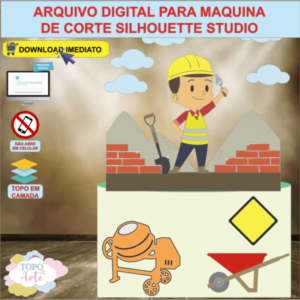ARQUIVO de Corte Topo de Bolo Profissao Pedreiro - 02