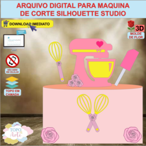 ARQUIVO de Corte Topo de Bolo Profissao Confeiteira - 01
