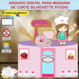 ARQUIVO de Corte Topo de Bolo Profissao Confeiteira - 03