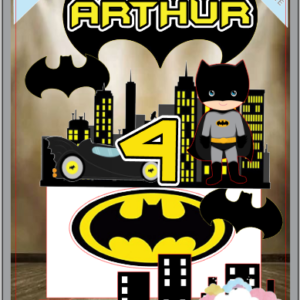 ARQUIVO de corte - Topo de bolo BATMAN CUTE 02