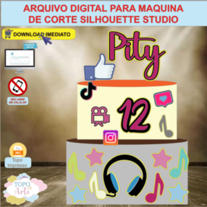 ARQUIVO de Corte Topo de Bolo Rede Social TikTok - 01