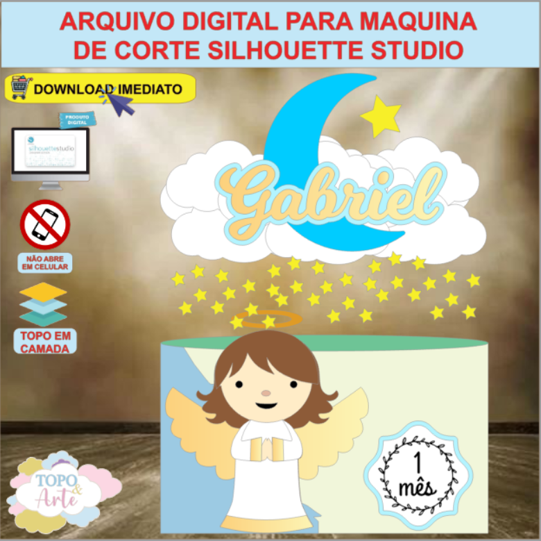 ARQUIVO de Corte Topo de Bolo Anjo Anjinho - 03