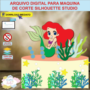 ARQUIVO de Corte Topo de Bolo Ariel A Pequena Sereia - 04