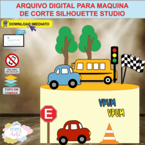 ARQUIVO de Corte Topo de Bolo Carros - 02