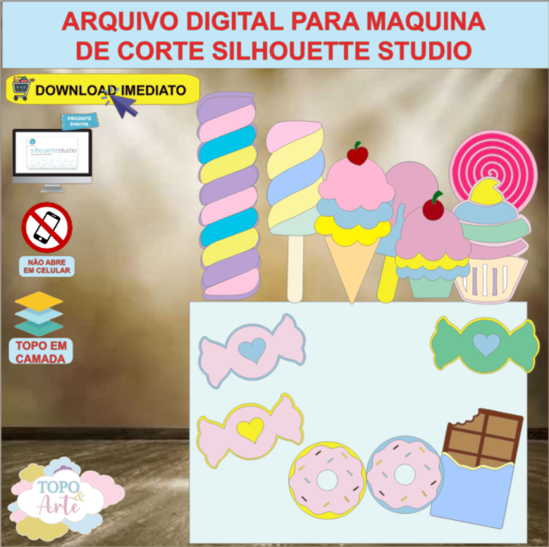 ARQUIVO de Corte Topo de Bolo Doces e Guloseimas - 09