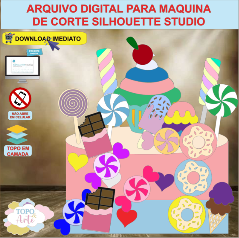 ARQUIVO de Corte Topo de Bolo Doces e Guloseimas - 14
