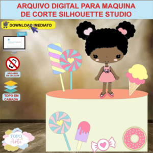ARQUIVO de Corte Topo de Bolo Doces e Guloseimas Menina - 02