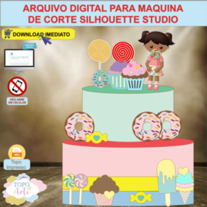 ARQUIVO de Corte Topo de Bolo Doces e Guloseimas Menina - 04