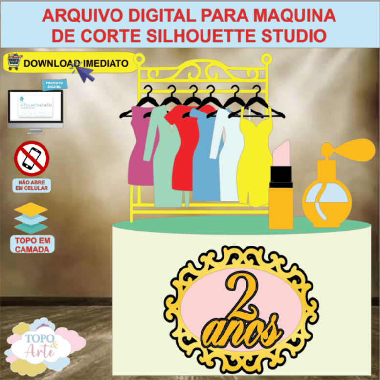 ARQUIVO de Corte Topo de Bolo Loja Boutique de Roupas - 02