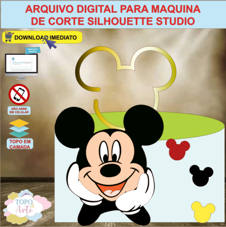ARQUIVO de Corte Topo de Bolo Mickey Mouse - 02
