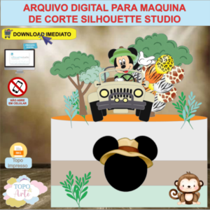 ARQUIVO de Corte Topo de Bolo Mickey Mouse Safari - 12