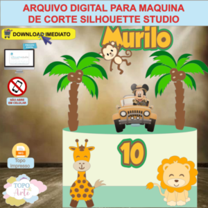ARQUIVO de Corte Topo de Bolo Mickey Mouse safari - 04