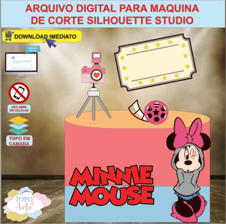 ARQUIVO de Corte Topo de Bolo Minnie Mouse - 06