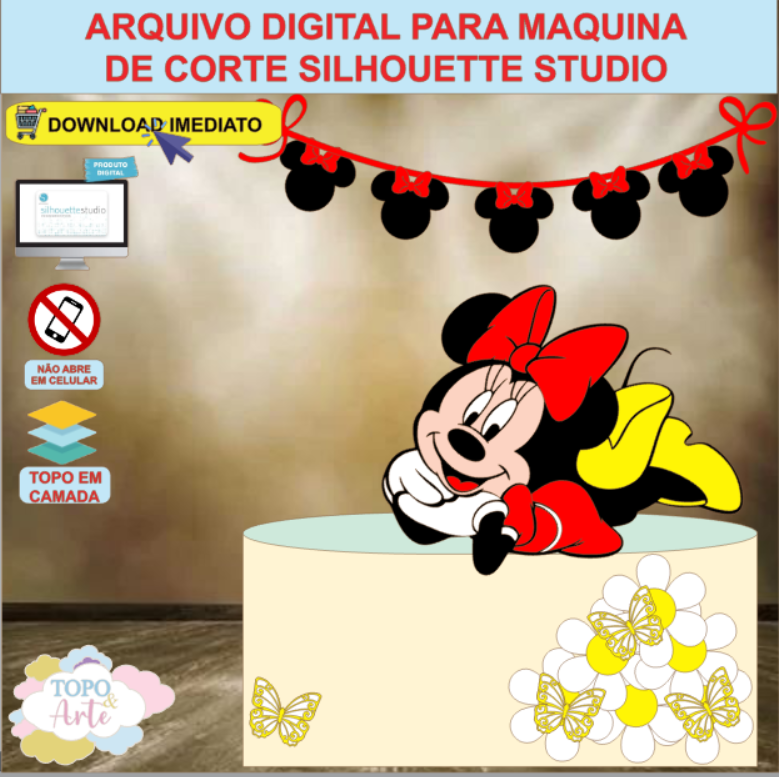 ARQUIVO de Corte Topo de Bolo Minnie Mouse - 07