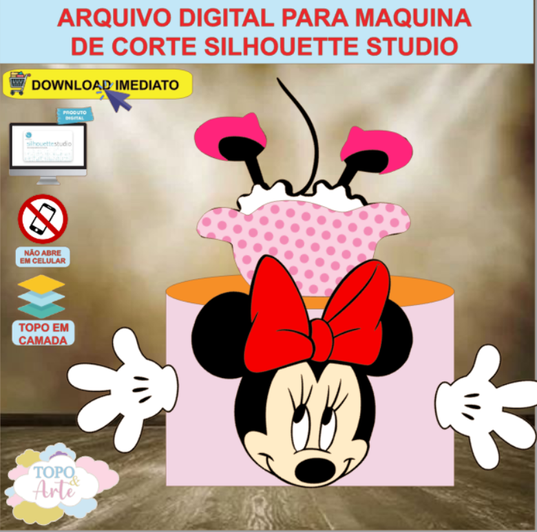 ARQUIVO de Corte Topo de Bolo Minnie Mouse - 11
