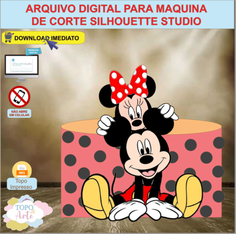 ARQUIVO de Corte Topo de Bolo Minnie Mouse - 14