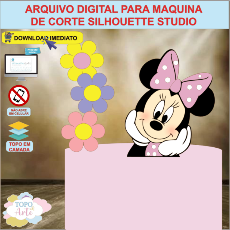 ARQUIVO de Corte Topo de Bolo Minnie Mouse - 15
