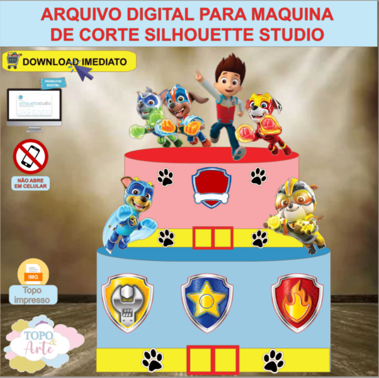 ARQUIVO de Corte Topo de Bolo Patrulha Canina - 01