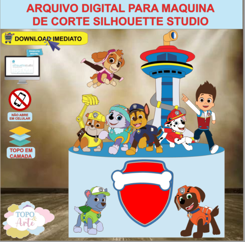 ARQUIVO de Corte Topo de Bolo Patrulha Canina - 08
