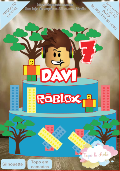 Arquivo de Corte Topo de Bolo Roblox Menino