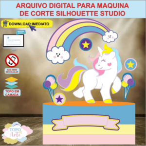 ARQUIVO de Corte Topo de Bolo Unicornio - 04