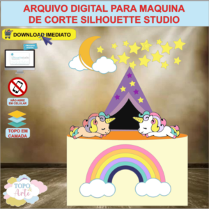 ARQUIVO de Corte Topo de Bolo Unicornio - 08