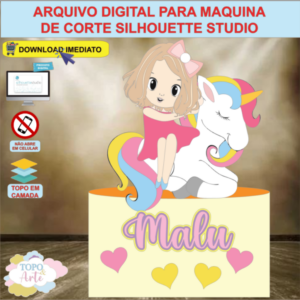 ARQUIVO de Corte Topo de Bolo Unicornio - 12