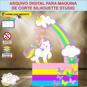 ARQUIVO de Corte Topo de Bolo Unicornio - 14